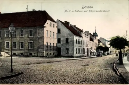 Ak Bernau bei Berlin, Markt, Rathaus, Bürgermeisterstraße