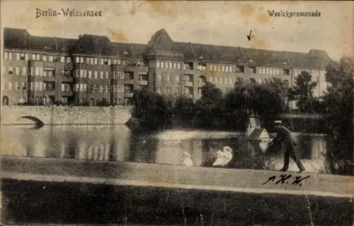 Ak Berlin Weißensee, Woelckpromenade
