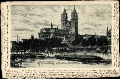 Ak Magdeburg an der Elbe, Dom, Fürstenwall