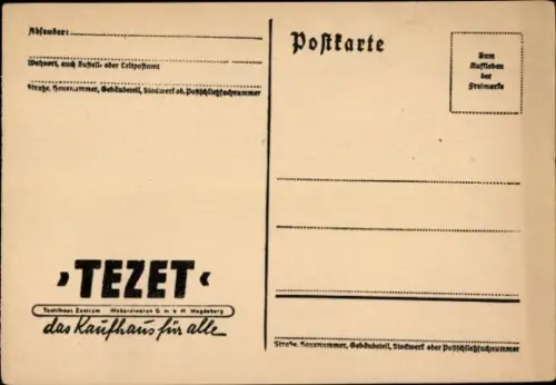 Ak Magdeburg an der Elbe, TEZET das Kaufhaus für alle