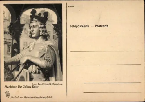 Ak Magdeburg an der Elbe, Der Goldene Reiter