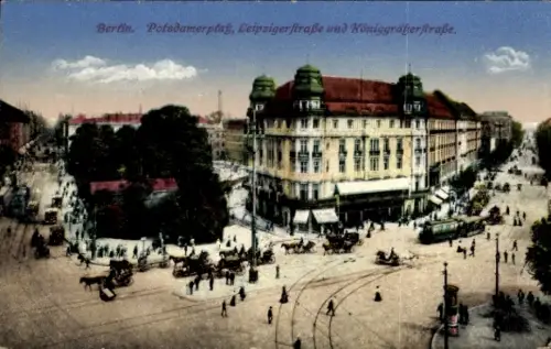 Ak Berlin Mitte, Potsdamerplatz, Leipzigerstraße, Königgräberstraße