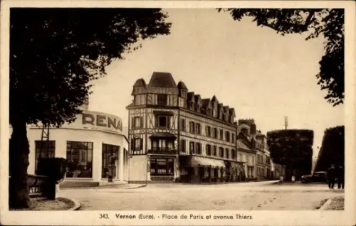 Ak Vernon Eure, Stadtszene mit RENA, Place de Paris, avenue Thiers