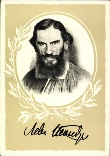 Künstler Ak Schriftsteller Lew Nikolajewitsch Tolstoi, Portrait