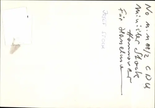 Foto Politiker Josef Stock, CDU, Autogramm