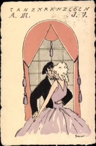 Künstler Ak Tanzpaar, Liebespaar