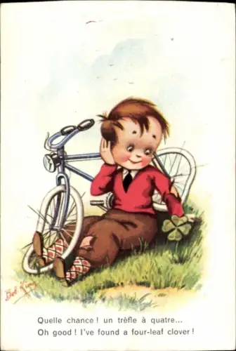 Künstler Ak King Bob, Quelle chance. Un Trèfle à Quatre Feuilles