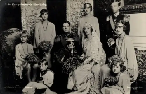 Ak Kronprinz Gustav Adolf von Schweden, Kronprinzessin Louise, Hochzeit