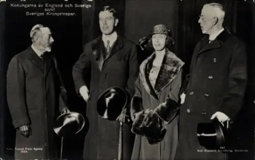 Ak Die Könige von England und Schweden, Kronprinzenpaar von Schweden, König Gustav V.