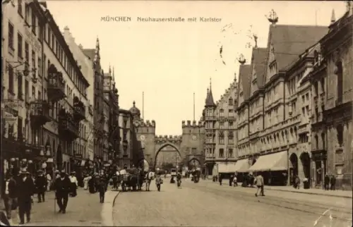 Ak München, Neuhauserstraße, Karlstor