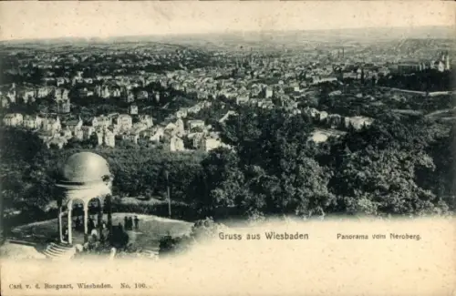 Ak Wiesbaden in Hessen, Panorama vom Neroberg