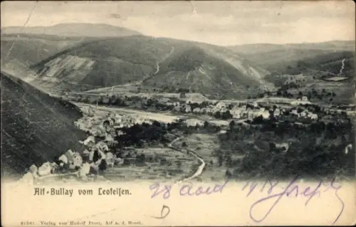 Ak Alf Bullay an der Mosel, Gesamtansicht vom Leofelsen aus