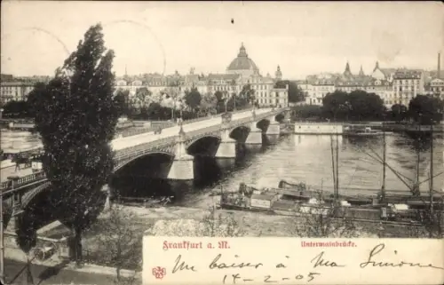 Ak Frankfurt am Main, Untermainbrücke