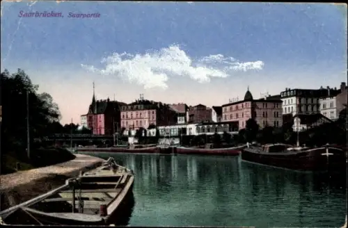 Ak Saarbrücken im Saarland, Saar, Boote