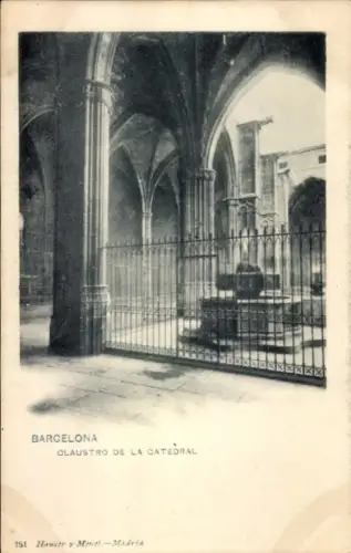 Ak Barcelona Katalonien Spanien,  Claustro de la Catedral,  Architektur