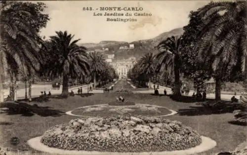 Ak Monte Carlo Monaco, Gartenansicht des Casinos