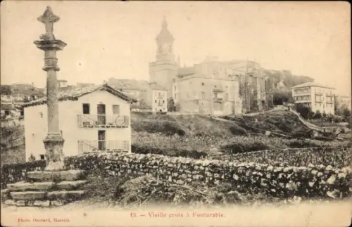 CPA Fontarrabie Fontarrabie Pays Basque, Vieille croix