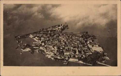 Ak Lindau am Bodensee Schwaben, Luftaufnahme