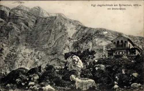 Ak Garmisch Partenkirchen in Oberbayern, Jagdschloss Schachen