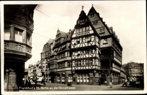 Ak Frankfurt am Main, Frankfurt a. M., Partie an der Domstraße,  Gebäude, Original-Photographie