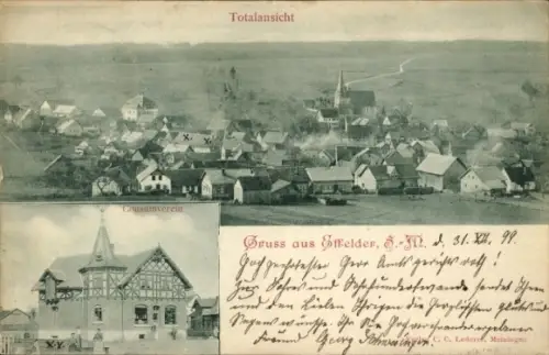 Ak Effelder Sachsen-Meiningen Thüringen, Totalansicht, Consumverein