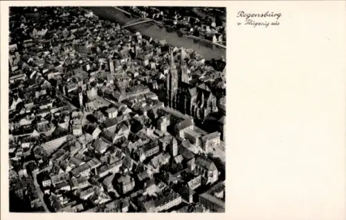 Ak Regensburg an der Donau Oberpfalz, Fliegeraufnahme