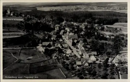 Ak Hohenberg in Niederösterreich, Luftbild von  Ansicht vom Flugzeug, viele Häuser, ländliche Umg