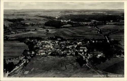 Ak Lendsiedel Kirchberg an der Jagst in Baden Württemberg, Luftbild,  Landschaft, Dörfer