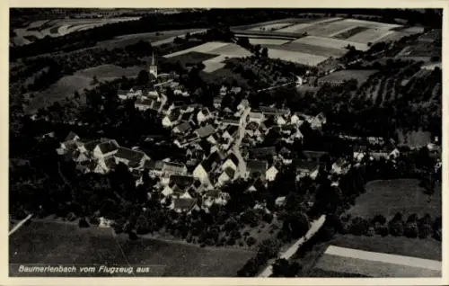 Ak Baumerlenbach Öhringen im Hohenlohekreis Württemberg, Luftaufnahme von  ländliche Umgebung, vi