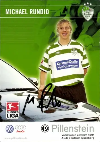 Autogrammkarte Fußballer Michael Rundio, SpVgg Greuther Fürth, Autogramm