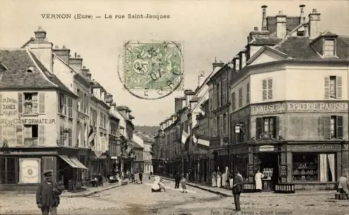 Ak Vernon Eure, Rue Saint-Jacques