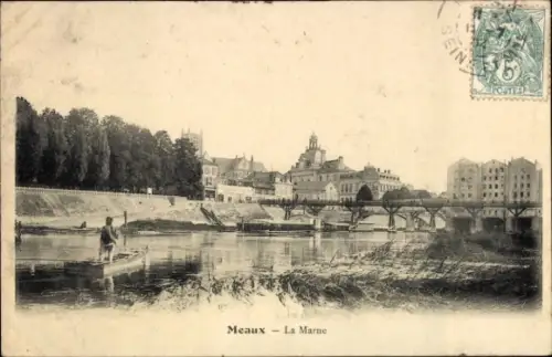 Ak Meaux Seine-et-Marne, Marne, Brücke