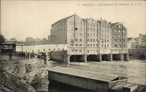 Ak Meaux Seine-et-Marne, Les Moulins de l'Echelle