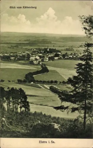 Ak Elstra in der Oberlausitz Sachsen, Blick vom Kälbersberg, Landschaft mit Dörfern und Feldern, 