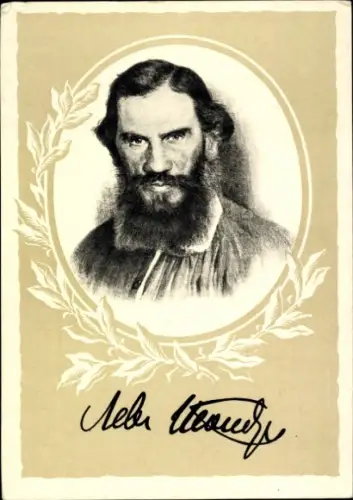 Künstler Ak Schriftsteller Lew Nikolajewitsch Tolstoi, Portrait