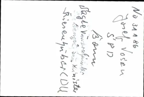 Foto Politiker Josef Vosen, Autogramm