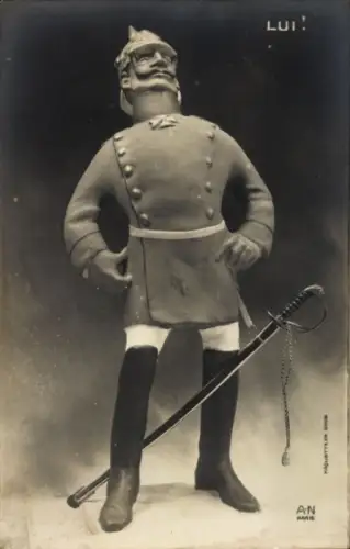 Ak Lui, Karikatur, Plastik, Kaiser Wilhelm II.