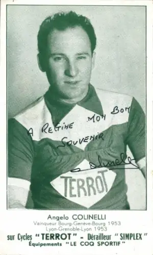 Ak Radrennfahrer Angelo Colinelli, Autogramm