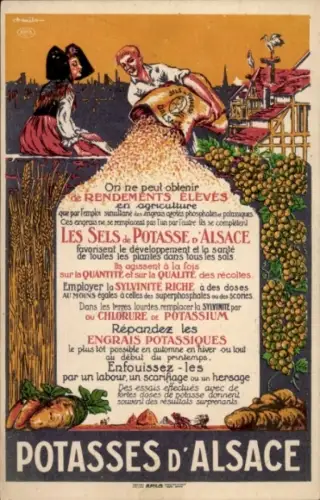 Ak Bas Rhin Frankreich, Tracht, Werbung, Potasses d'Alsace