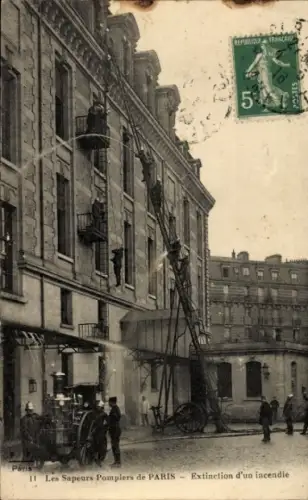 CPA Sapeurs-Pompiers de Paris, Extinction d'un incendie