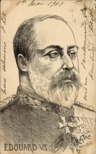 Künstler Ak König Eduard VII., Portrait