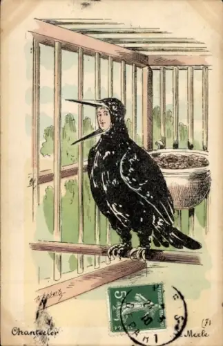 Künstler Ak Roberty, Chantecler, Merle