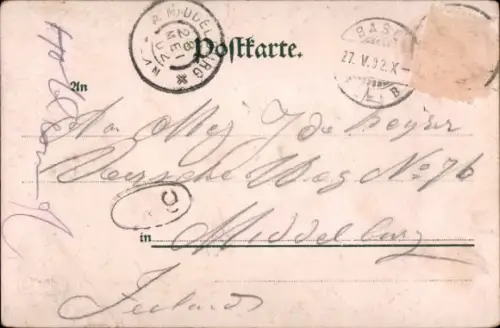 Präge Passepartout Ak Basel Stadt Schweiz, Teilansicht