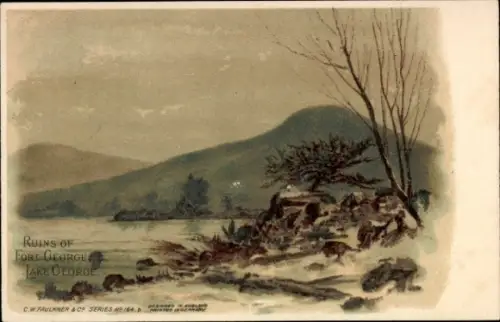 Litho Lake George Schottland, Fort George, Ruine