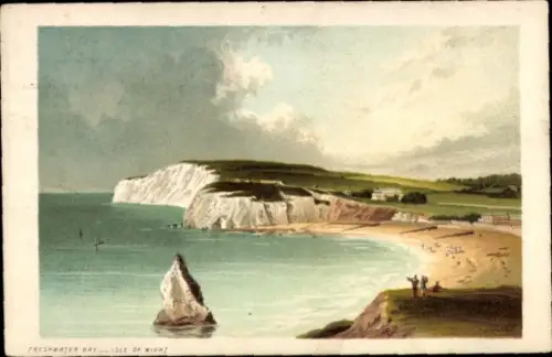 Litho Freshwater Isle of Wight England, Strand