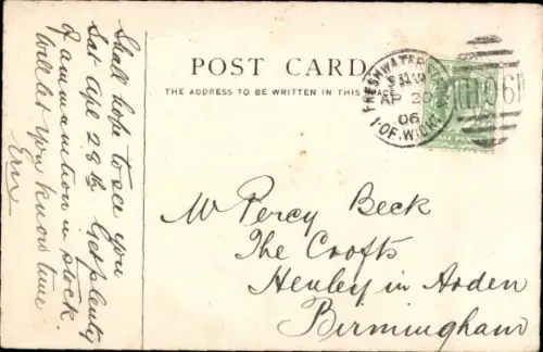 Litho Freshwater Isle of Wight England, Strand