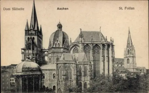 Ak Aachen, Dom Südseite,  St. Foillan