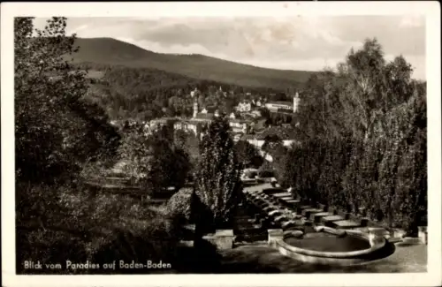 Ak Baden Baden, Blick vom Paradies