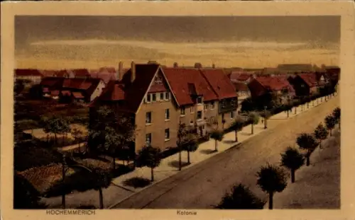 Ak Hochemmerich Duisburg im Ruhrgebiet,  Kolonie, Häuser, Straße, Bäume