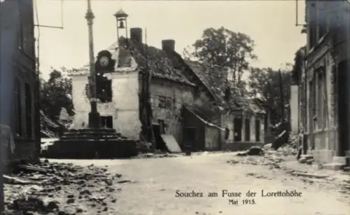 Ak Souchez Pas de Calais, Kriegszerstörungen Mai 1915, I. WK